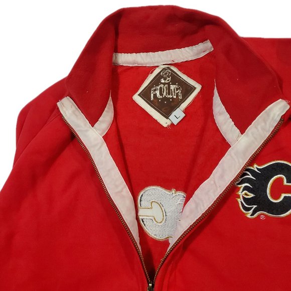 NHL Calgary Flames Red Zip up Sweater - Picture 4 of 9